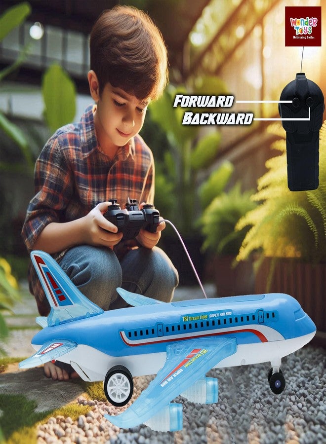 وندر لعبة طائرة التحكم عن بعد Wonder A-787، أضواء مثيرة لكامل الجسم وأصوات واقعية للأطفال (أزرق) - Image 2